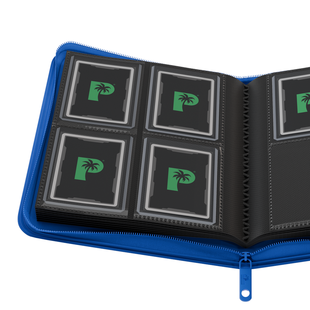 Palms Off Gaming - Collector's Series Top Loader Zip Binder - 4 Pocket - Blue
