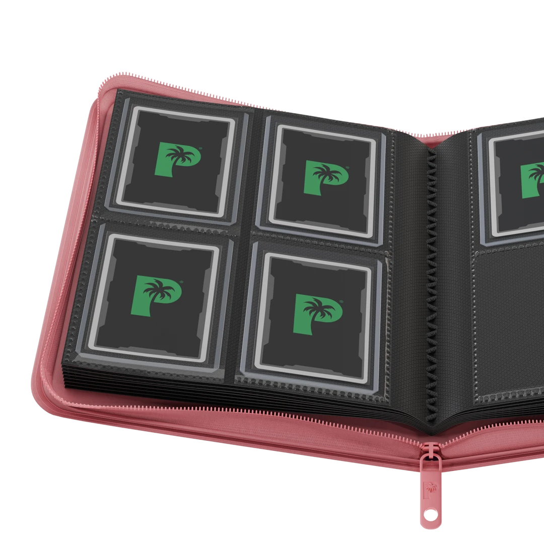 Palms Off Gaming - Collector's Series Top Loader Zip Binder - 4 Pocket - Pink