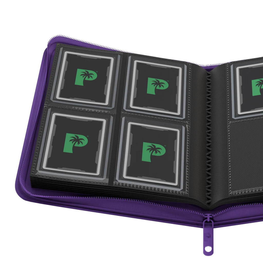 Palms Off Gaming - Collector's Series Top Loader Zip Binder - 4 Pocket - Purple