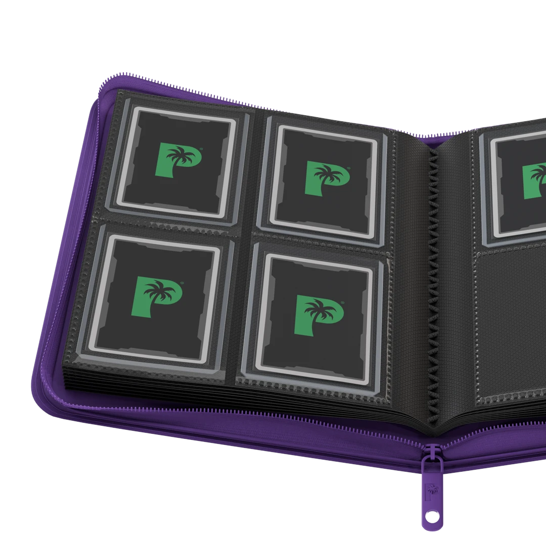Palms Off Gaming - Collector's Series Top Loader Zip Binder - 4 Pocket - Purple