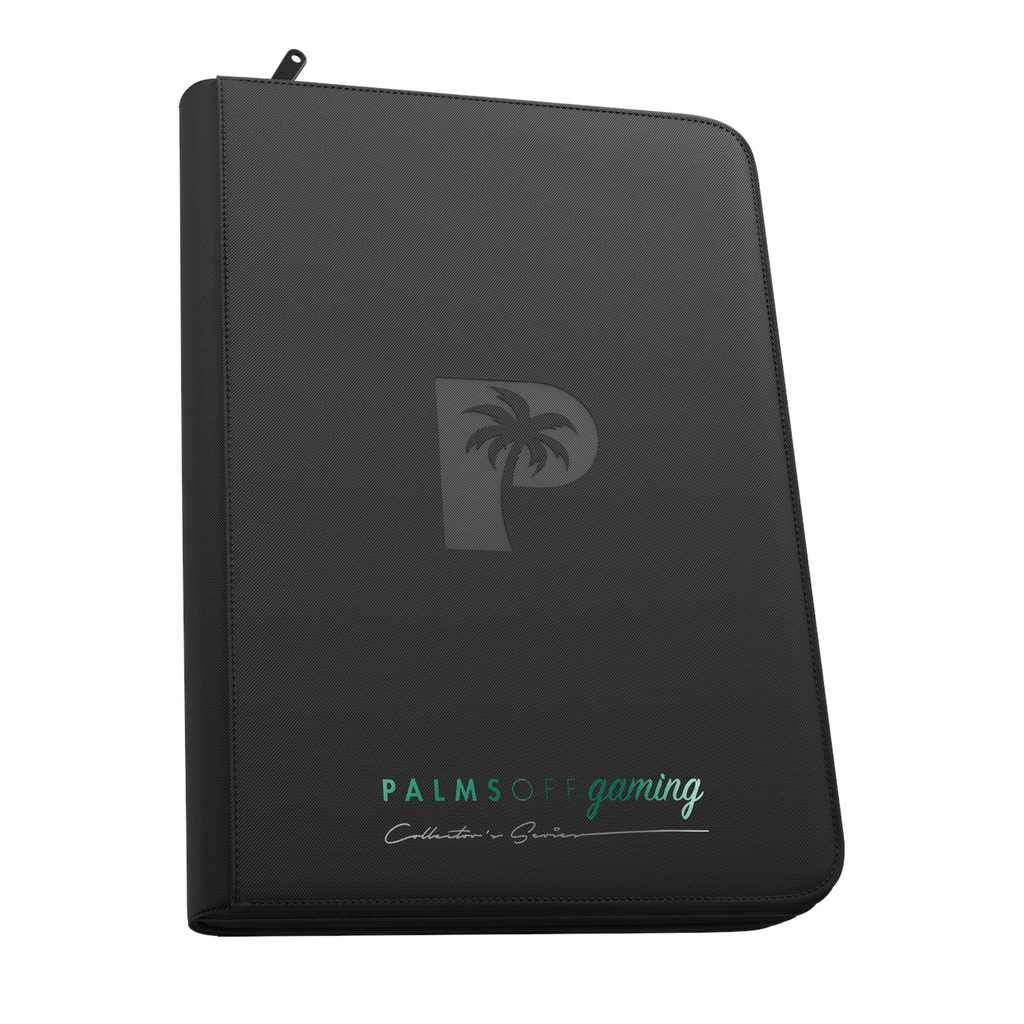 Palms Off Gaming - Collector's Series Top Loader Zip Binder - 9 Pocket - Black