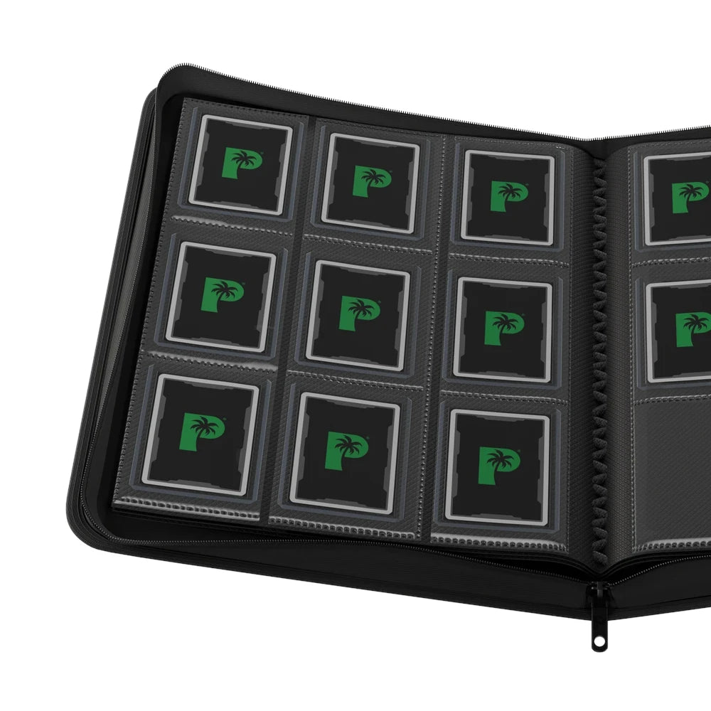 Palms Off Gaming - Collector's Series Top Loader Zip Binder - 9 Pocket - Black