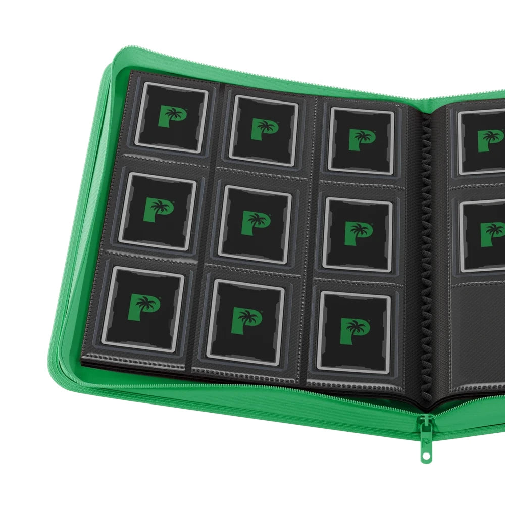 Palms Off Gaming - Collector's Series Top Loader Zip Binder - 9 Pocket - Green