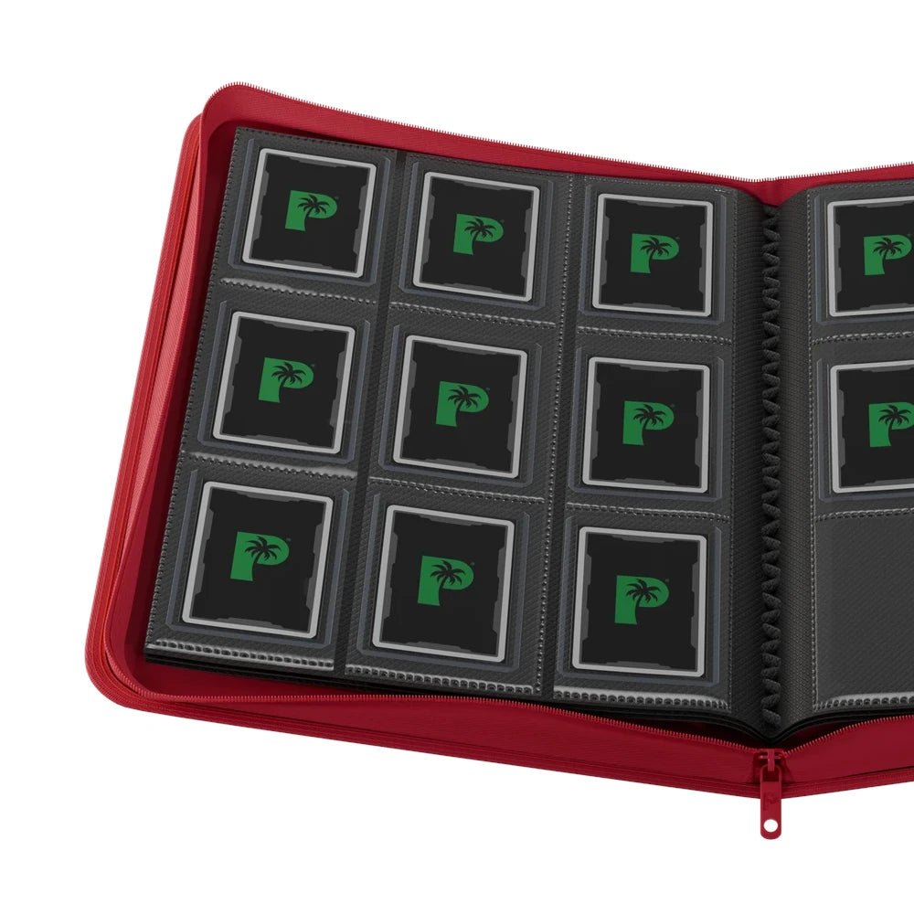 Palms Off Gaming - Collector's Series Top Loader Zip Binder - 9 Pocket - Red