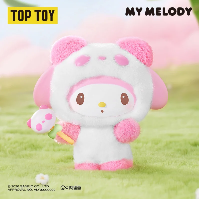Sanrio Characters Colourful Panda Series Flocked Figures Blind Box