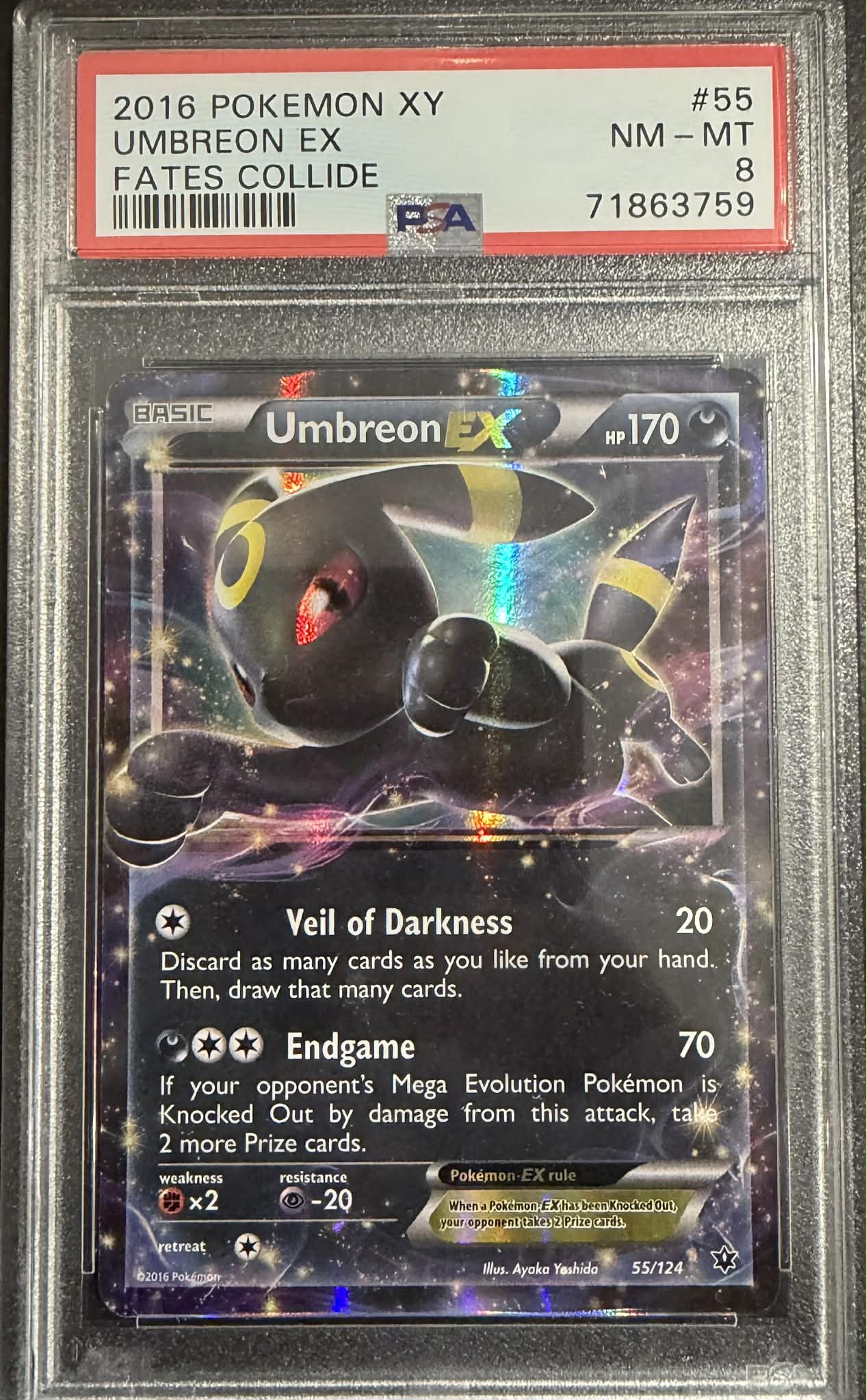 UMBREON #55 FATES COLLIDE PSA8