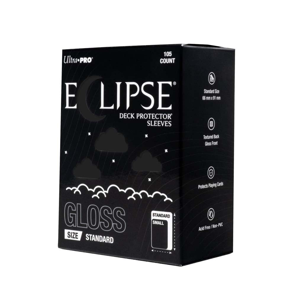 Ultra Pro - Eclipse Gloss Standard Deck Protector Sleeves: Jet Black - 105ct