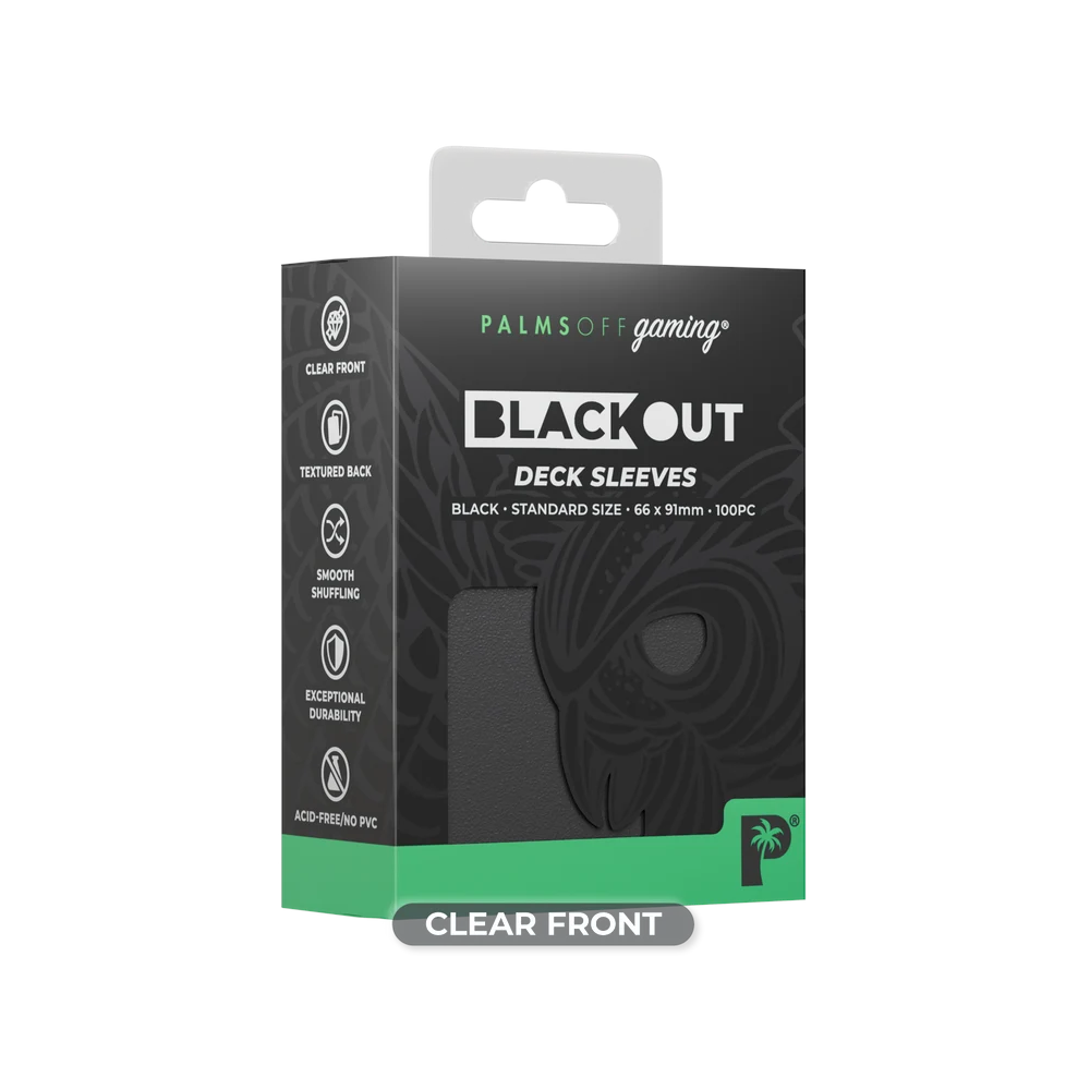 Palms Off Gaming - Blackout Deck Sleeves - Standard Size - Black