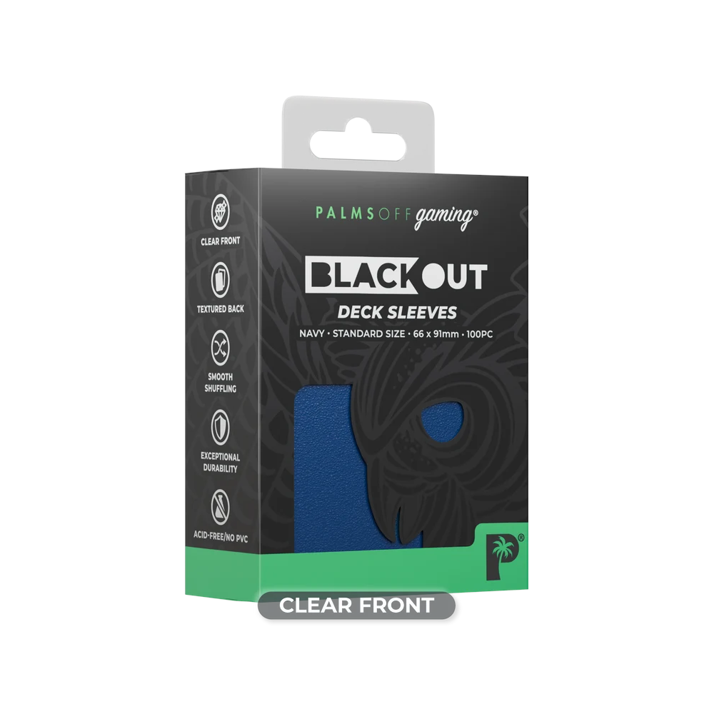 Palms Off Gaming - Blackout Deck Sleeves - Standard Size - Navy