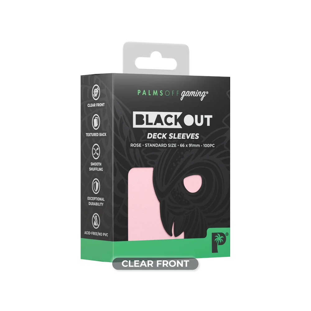 Palms Off Gaming - Blackout Deck Sleeves - Standard Size - Rose