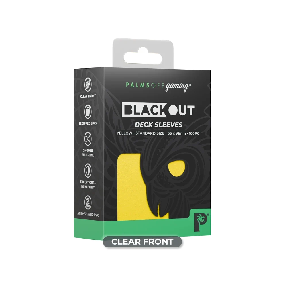 Palms Off Gaming - Blackout Deck Sleeves - Standard Size - Yellow